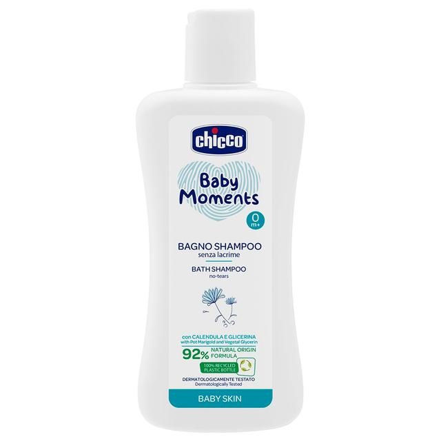 شامبو اطفال شيكو مع بلسم 200 مل Chicco Baby Moments Bath Shampoo No Tears 200ml