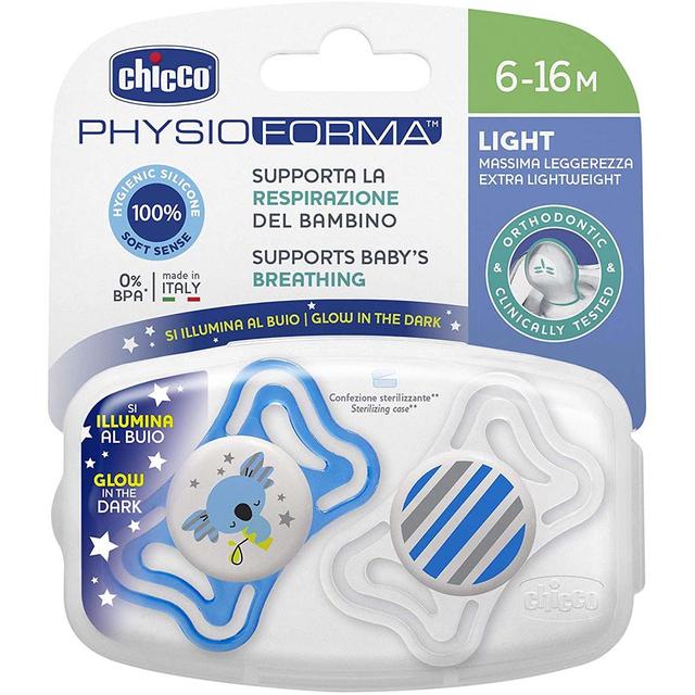 Chicco PhysioForma Soft Silicone Pacifier - Teal 0-6m 2pc