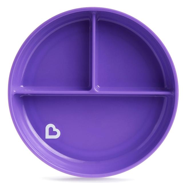 طبق طعام سبلاش مقسم للأطفال بنفسجي Munchkin - Stay Put Suction Plate - Purple - SW1hZ2U6NjYwMzcx