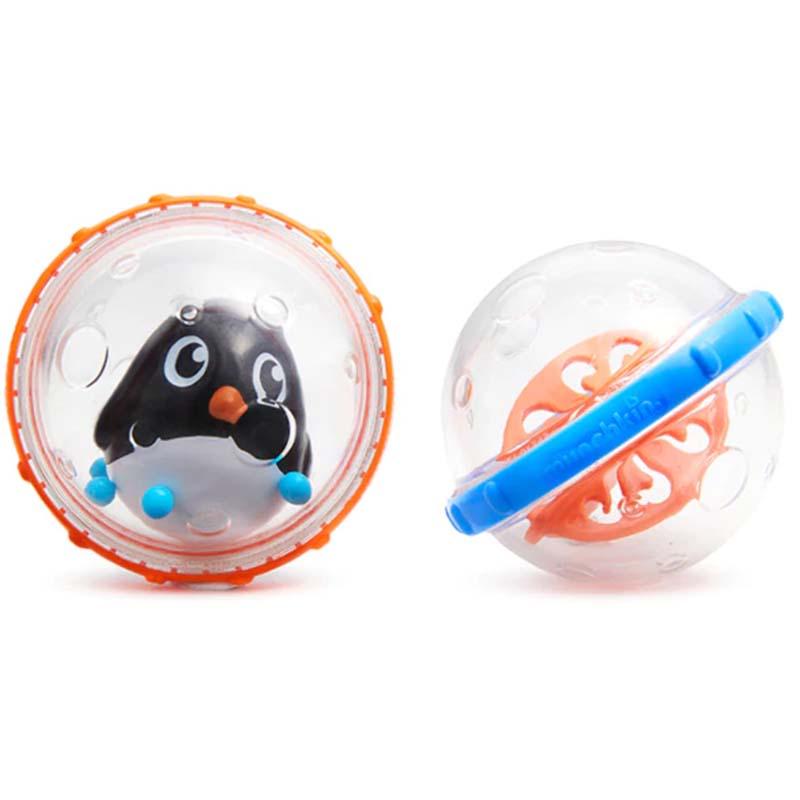 خشخيشة اطفال على شكل كرة للاستحمام عدد 2 منشكين Munchkin - Float & Play Bubbles