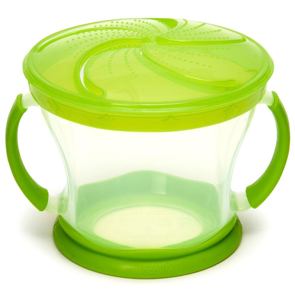 علبة أطعمة خفيفة (كاتشر) مع غطاء للأطفال الصغار 9 أونصة أخضر Snack Catcher 1pc Green – Munchkin