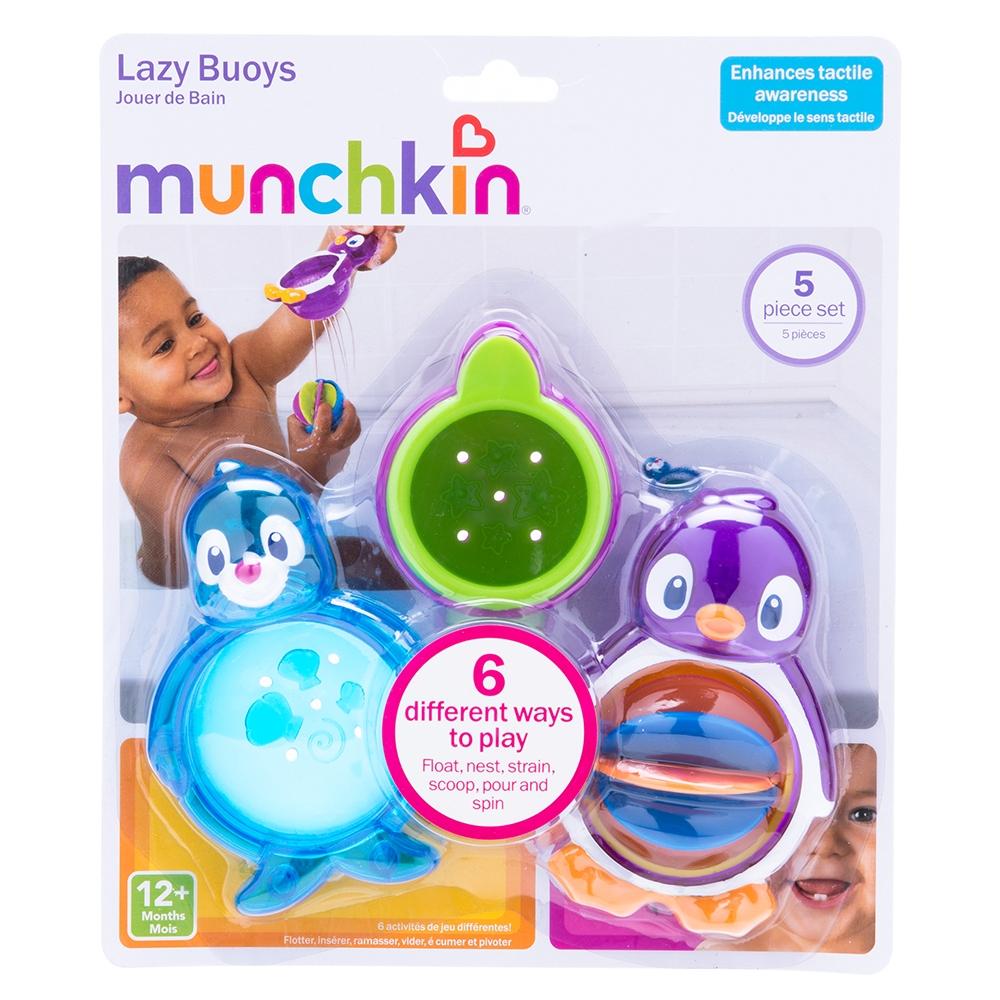العاب وقت الاستحمام 5 في1 للأطفال أخضر ونهدي Munchkin Lazy Buoys