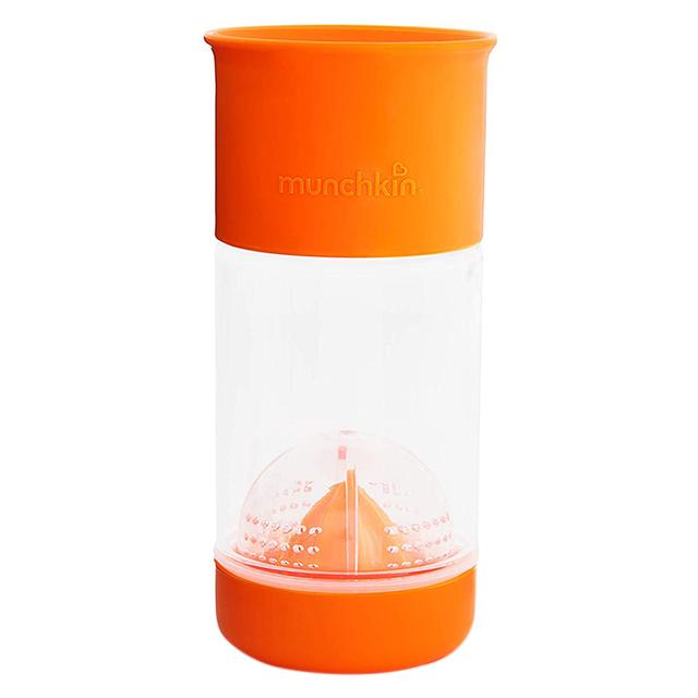 كوب شرب للأطفال الصغار مع مصفاة فاكهة برتقالي مونشكين Miracle 360 Fruit Infuser Cup 14oz - Orange - Munchkin - SW1hZ2U6NjU4OTA3