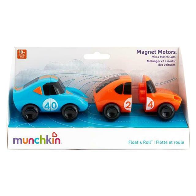 سيارات العاب اطفال مغناطيسية عدد 2 أزرق وبرتقالي منشكين Munchkin Magnet Motors Mix & Match Cars - SW1hZ2U6NjU5NTE2