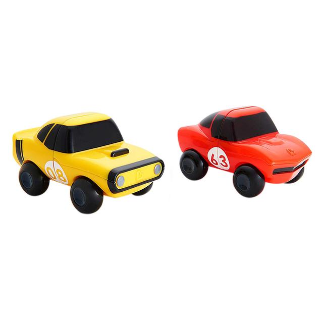 سيارات العاب اطفال مغناطيسية عدد 2 أحمر وأصفر منشكين Munchkin Magnet Motors Mix & Match Cars - SW1hZ2U6NjU5NTE5
