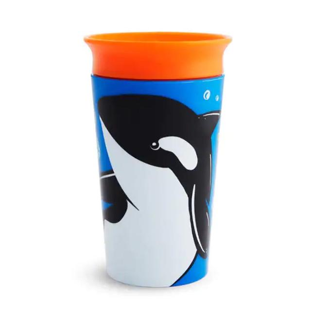 كوب شرب للأطفال الصغار شكل حوت 9 أونصة مونشكين Miracle 360 WildLove Sippy Cup 1pc 9oz - Orca - Munchkin - SW1hZ2U6NjU5NjA2