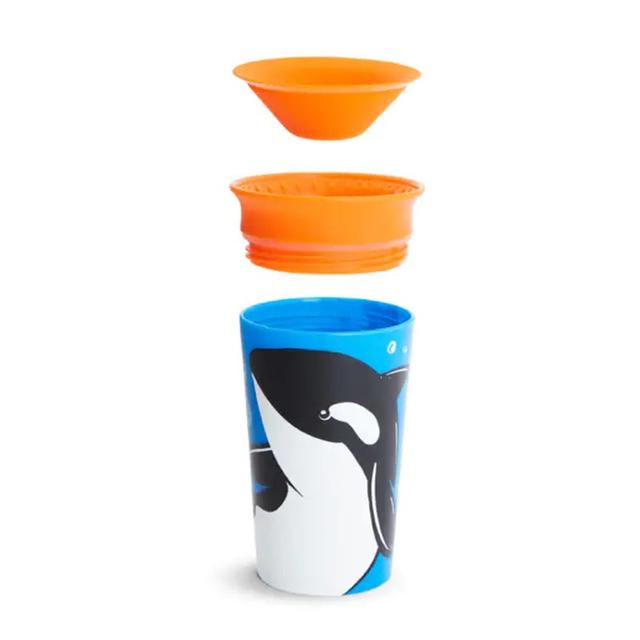 كوب شرب للأطفال الصغار شكل حوت 9 أونصة مونشكين Miracle 360 WildLove Sippy Cup 1pc 9oz - Orca - Munchkin - SW1hZ2U6NjU5NjEy