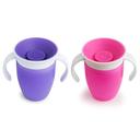 أكواب شرب للأطفال الصغار تدريبية 7 أونصة 2 قطعة Miracle 360 Trainer Cup - Pack of 2 - 207ml - Pink/Purple - Munchkin - SW1hZ2U6NjU5ODQ3