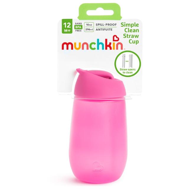 كوب شرب للأطفال الصغار مع ماصة 10 أونصة زهري Simple Clean Straw Cup 10oz - Pink - Munchkin - SW1hZ2U6NjYwMTIx