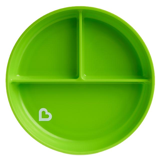 طبق طعام سبلاش مقسم للأطفال أخضر Munchkin - Stay Put Suction Plate - Green - SW1hZ2U6NjYwMzY2