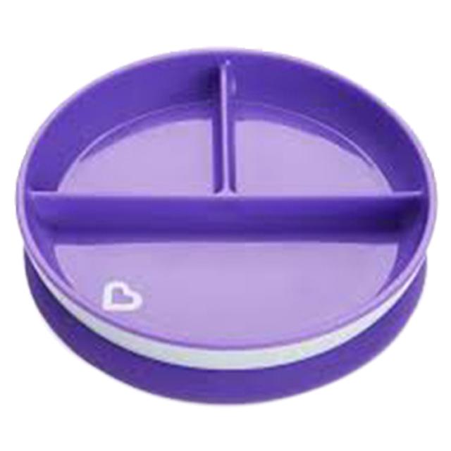 طبق طعام سبلاش مقسم للأطفال بنفسجي Munchkin - Stay Put Suction Plate - Purple - SW1hZ2U6NjYwMzc1