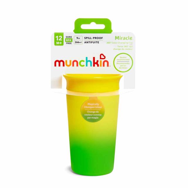 كوب شرب للأطفال الصغار 9 أونصة متغير اللون أصفر Miracle 360 Color Changing Cup 9oz 1pk - Yellow - Munchkin - SW1hZ2U6NjYwNjk1