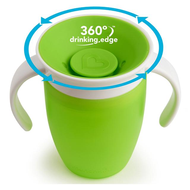 كوب التدريب على الشرب للأطفال الصغار أخضر Miracle 360 Non Spill Trainer Cup 7oz - Green - Munchkin - SW1hZ2U6NjYwNzA5