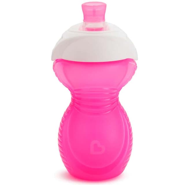 كوب الاطفال بدل الرضاعه سعة 9 أونصة وردي منشكين Munchkin Bite Proof Sippy Cup