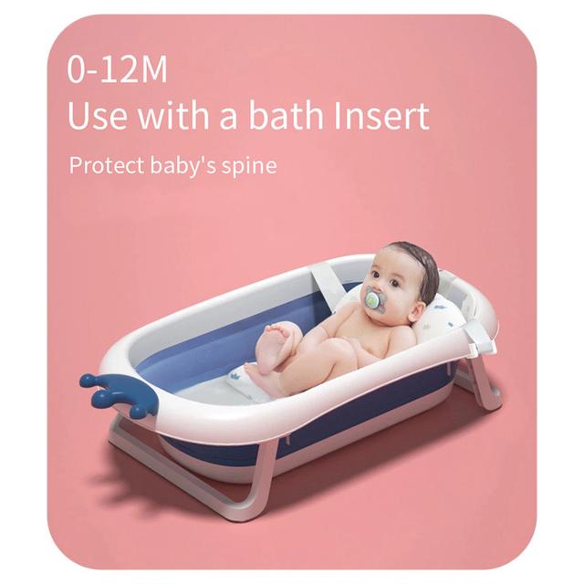 حوض استحمام للأطفال قابل للطي لون أزرق بامبل اند بيرد Foldable Bathtub Crown Style - Bumble & Bird - SW1hZ2U6NjYxNTU2