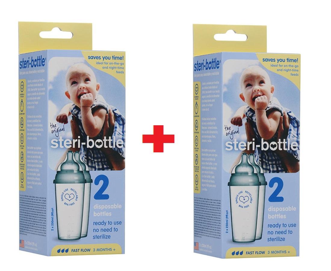 Steribottle Ready To Use Disposable Bottles, Pack Of 2 (Bundle)