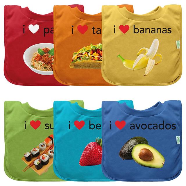 مريلة للاطفال لون أحمر Green Sprouts - Pull-Over Food Bib Red Pasta - SW1hZ2U6NjYyMTcw