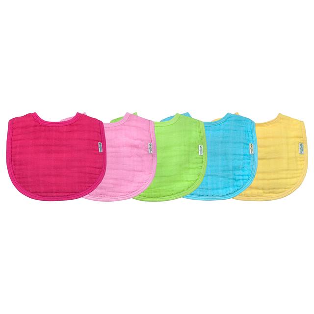 مريلة أطفال قطن 5 قطع Green Sprouts - Muslin Bibs Pack Of 5 - Pink - SW1hZ2U6NjQzNTI3