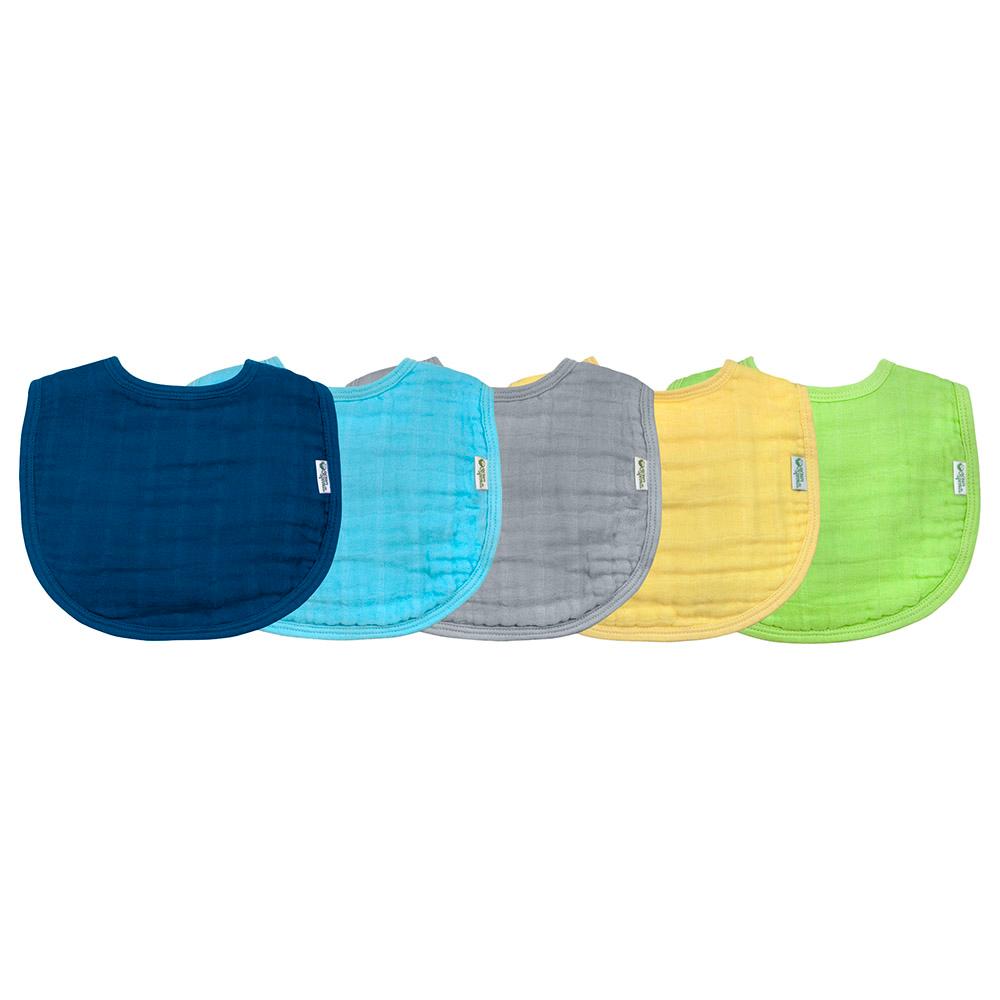 Green Sprouts - Muslin Bibs Pack Of 5 - Blue