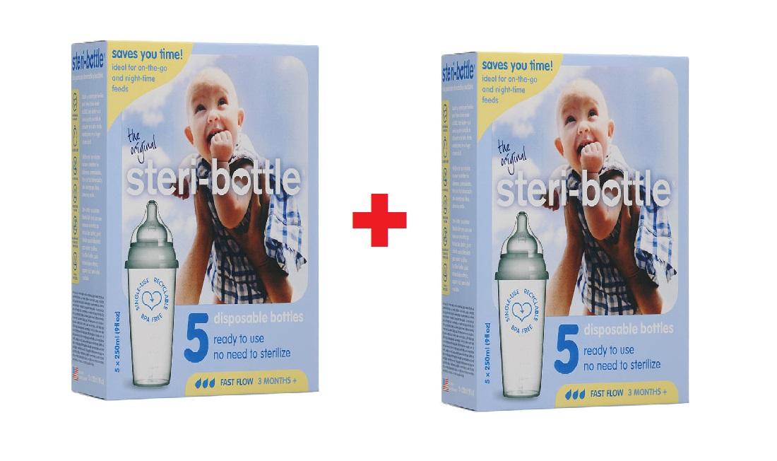 Steribottle Ready To Use Disposable Bottles, Pack Of 5 (Bundle)