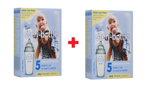 Steribottle Ready To Use Disposable Bottles, Pack Of 5 (Bundle) - SW1hZ2U6NjYyNjQ3