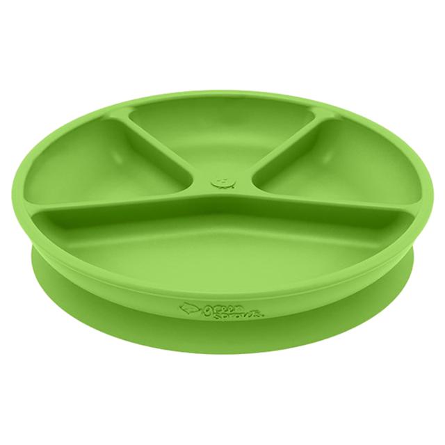 صحن مقسم للأطفال لون أخضر Green Sprouts - Learning Plate - SW1hZ2U6NjQzNTU5