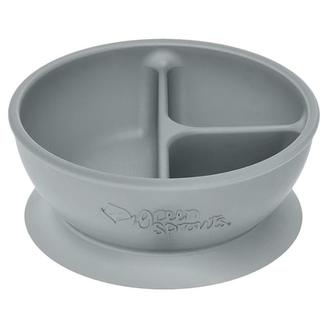 وعاء طعام مقسم سيليكون للأطفال لون رمادي Green Sprouts - Learning Bowl - Grey - SW1hZ2U6NjYyNjkz