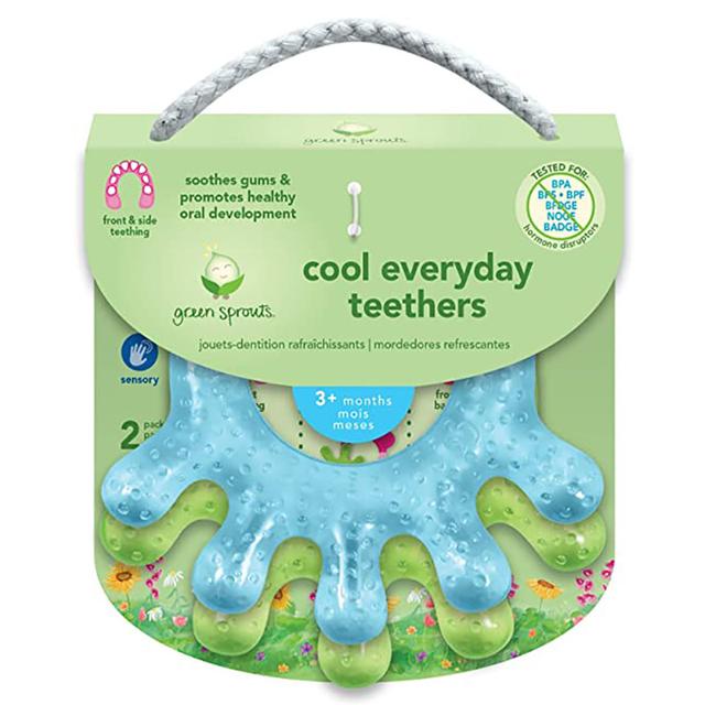 عضاضة أسنان للأطفال عدد ص لون أزرق و أخضر Green Sprouts - Cool Everyday Teethers Pack of 2 - SW1hZ2U6NjYyODQx