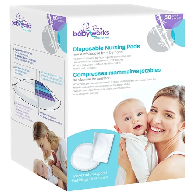 Babyworks - Bamboo Disposable Nursing Pads Pack of 50