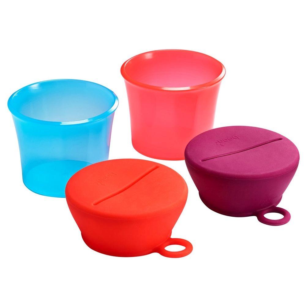 Tomy Boon Boon - Snug Snack Containers With Stretchy Silicone Lids - Pink