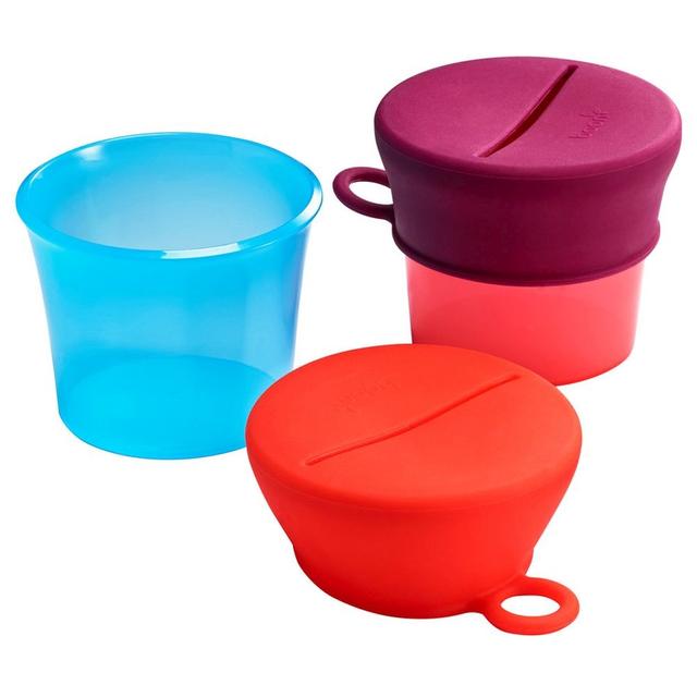 أكواب سناكس مع أغطية مانعة للإنسكاب للأطفال بون Boon Snug Snack Containers With Stretchy Silicone Lids - SW1hZ2U6NjYzMDg5