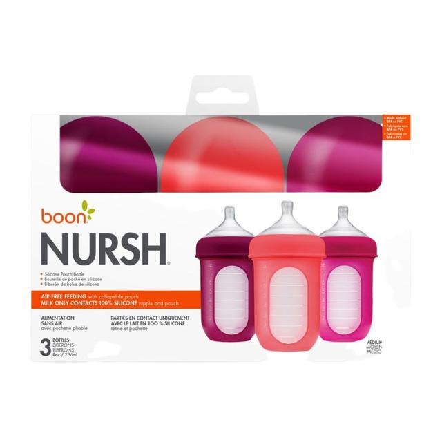 رضاعة أطفال بون 8 أونصة عدد 3  Boon - Nursh Bottle - SW1hZ2U6NjQzMzQ4