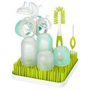 حزمة رضاعات أطفال عدد 4 مع فرش تنظيف ورف تجفيف بون Boon Nursh & Grass Bundle Bottles & Accessories Starter Set - SW1hZ2U6NjQzMzk0