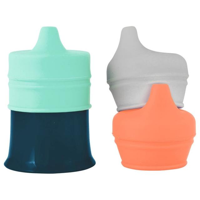 كوب أطفال مع ثلاث أغطية كوب سيليكون من بون Boon Snug Stretchy Spout Lids with Containers - SW1hZ2U6NjQzNDQy