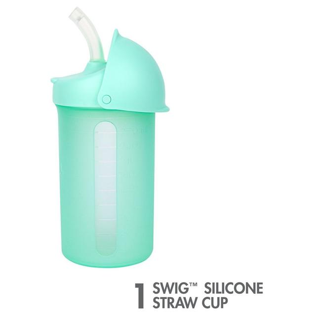 Tomy Boon Boon - Swig Silicone Straw Bottle 10oz - Mint - SW1hZ2U6NjQzNDkz