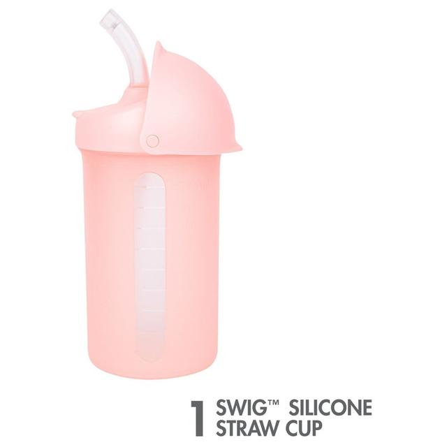 Tomy Boon Boon - Swig Silicone Straw Bottle 10oz - Pink - SW1hZ2U6NjQzNTA0