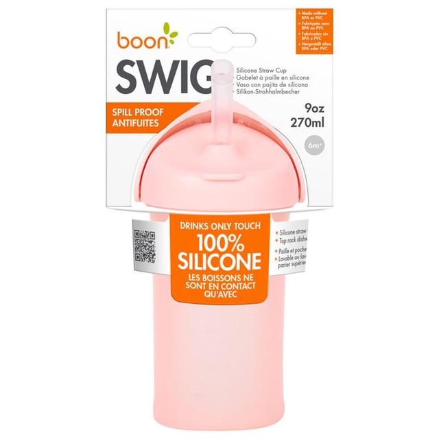 Tomy Boon Boon - Swig Silicone Straw Bottle 10oz - Pink - SW1hZ2U6NjQzNTA4