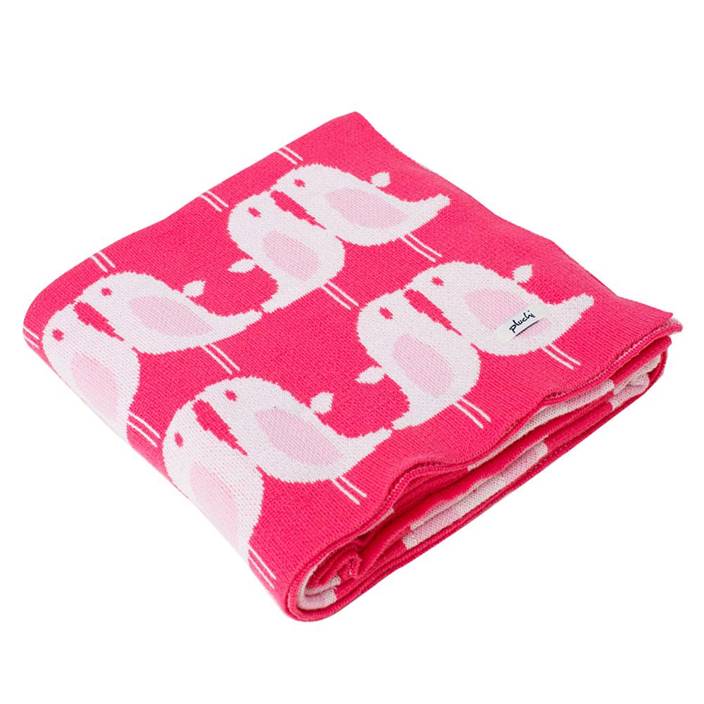 Pluchi - Lovey Dovey Birdies Baby Blanket - Pink