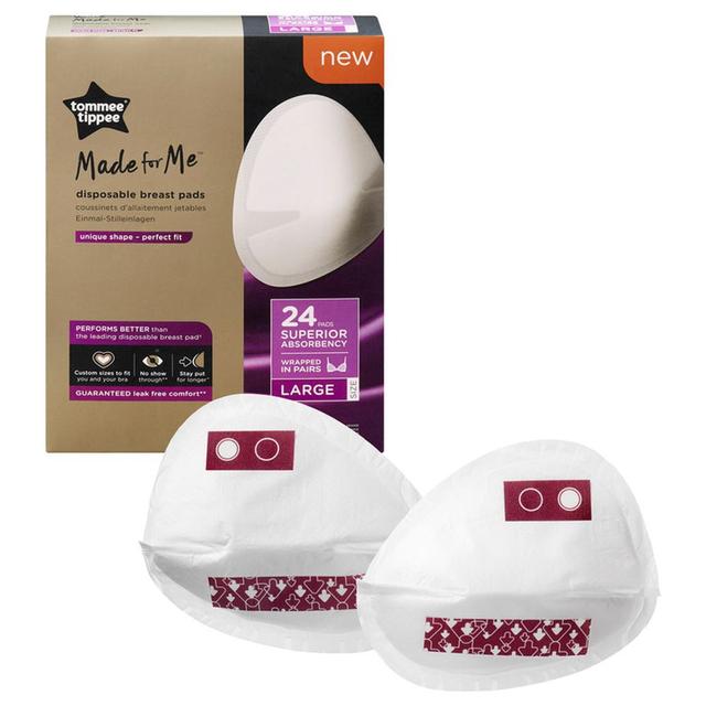 فوط الصدر للام المرضعة 24 قطعة حزمتين لارج Made For Me Disposable Breast Pads - Tommee Tippee - SW1hZ2U6NjY1NjM4