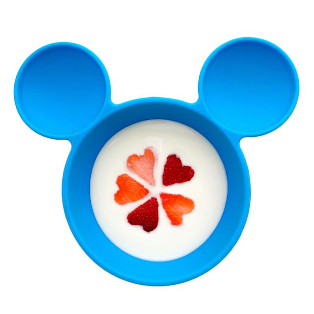 صحن و ملعقة ميكي ماوس للأطفال من بمكينز - أزرق  Bumkins - Mickey Mouse Blue First Feeding Set - SW1hZ2U6NjY1ODYy