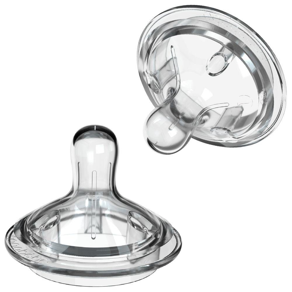 Nanobebe Silicone Medium Flow Nipples Pack Of 2 Clear