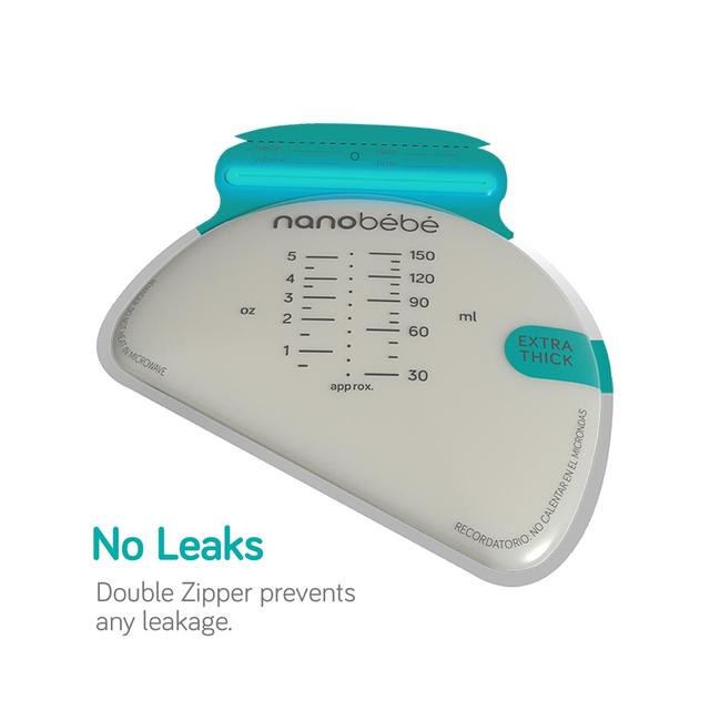 اكياس حفظ حليب الام 150 مل 25 قطعة نانو بيبي Nanobebe Breastmilk Storage Bag And Organizer - SW1hZ2U6NjQ1MjE5