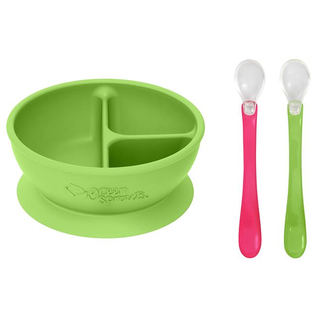 Green Sprouts - Learning Bowl & Feeding Spoons - SW1hZ2U6NjY2MjQ5