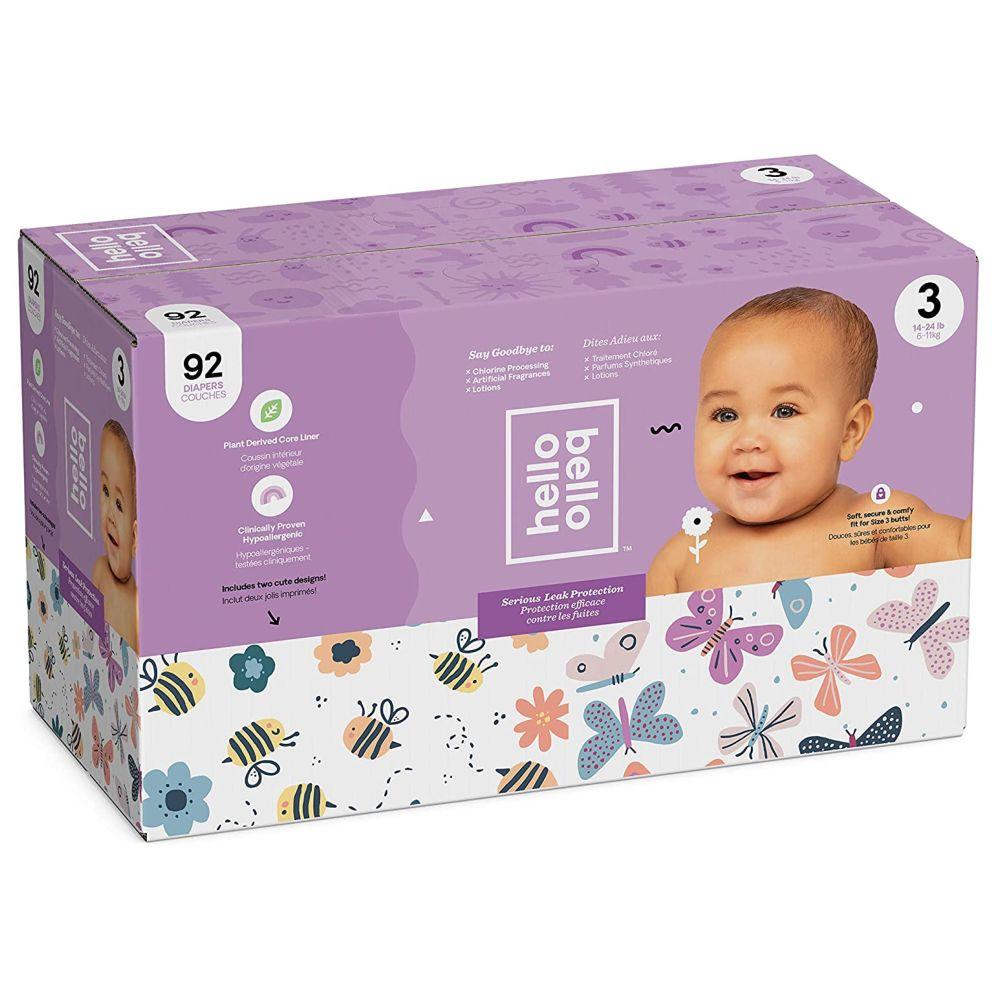 Hello Bello-Bees/Butterflies-Size3, 92pcs, 14-24lbs, 6-11kgs