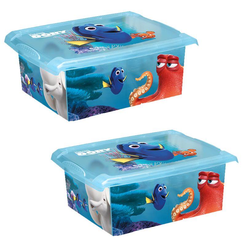 صندوق تخزين ألعاب الأطفال 10 لتر عدد 2 - أزرق Keeeper Disney Deco Organiser Box 10L