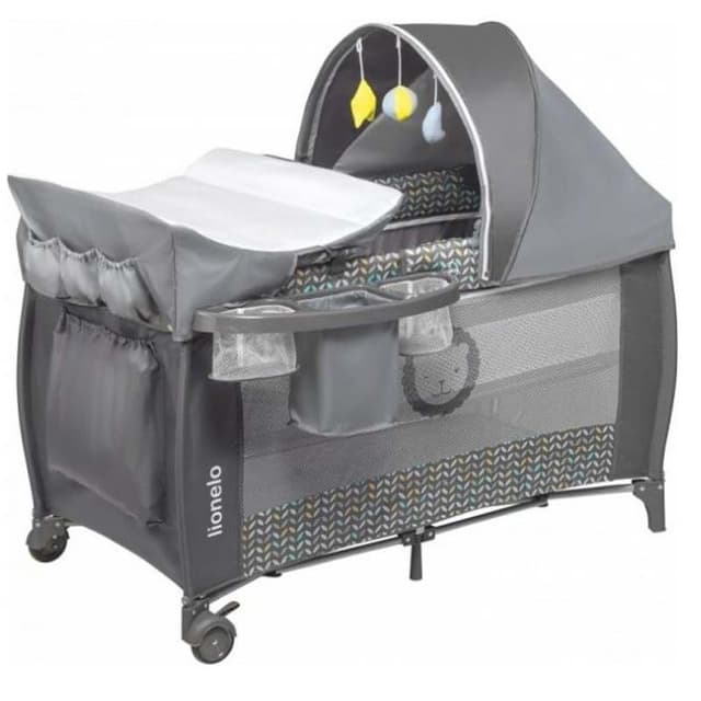 سرير أطفال محمول للسفر رمادي Sven Plus 2-in-1 Travel Bed Playpen - Lionelo