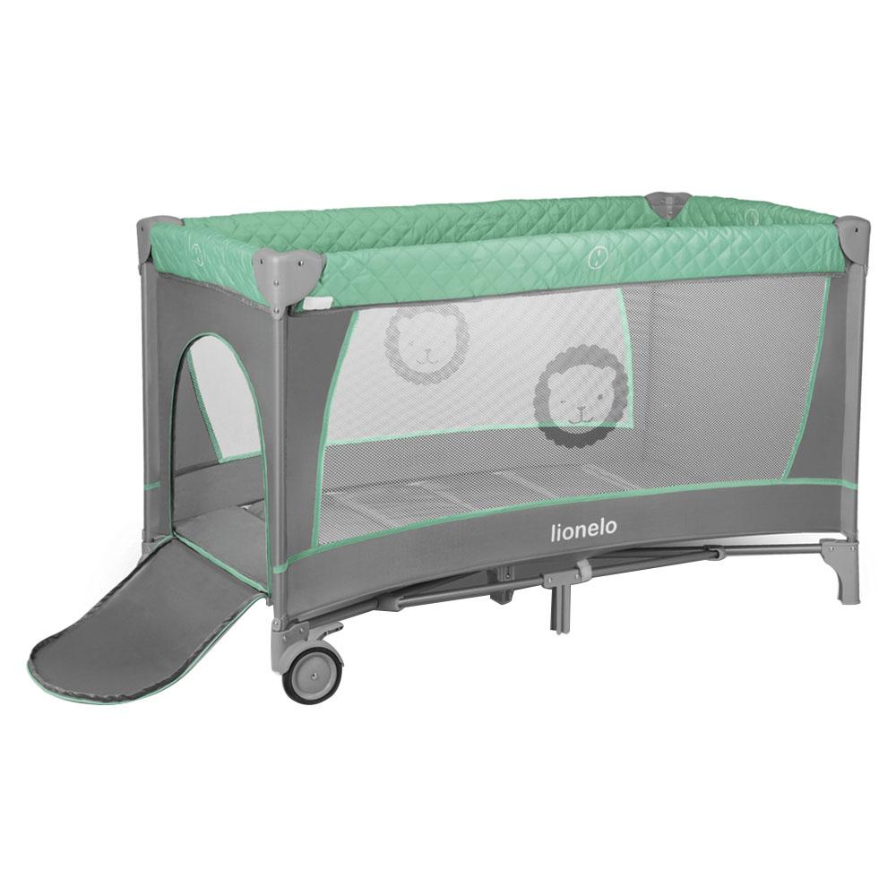 Lionelo - Flower 2-in-1 Travel Bed Playpen - Turquoise Blue