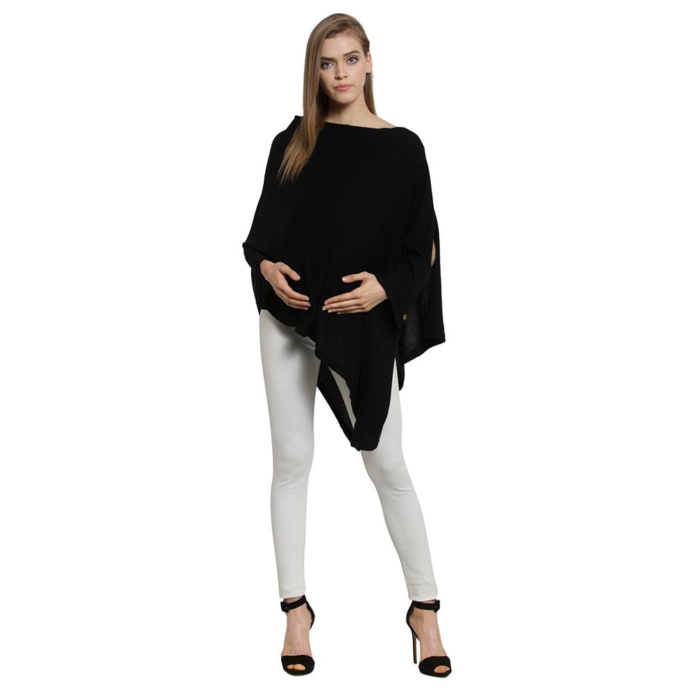 Pluchi - Maternity Poncho Rosette - Black