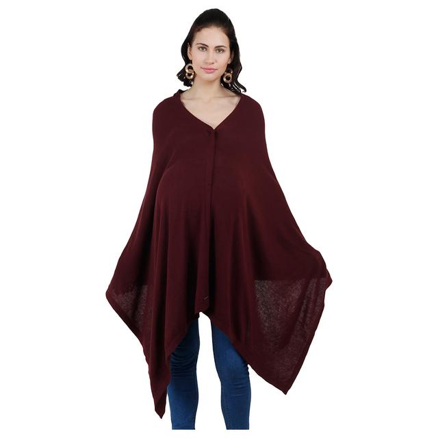 Pluchi - Knitted Nursing Poncho Frida - Maroon - SW1hZ2U6NjY3NDI5