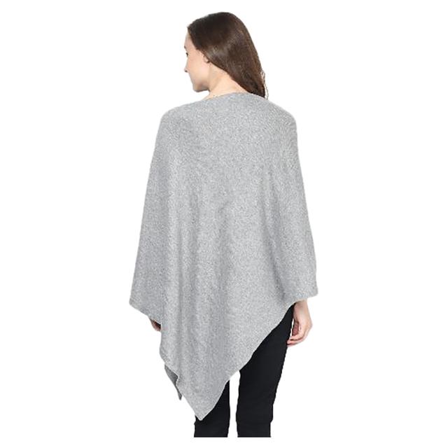 Pluchi - Knitted Nursing Poncho Rosette - Light Grey Melange - SW1hZ2U6NjY3NTA5